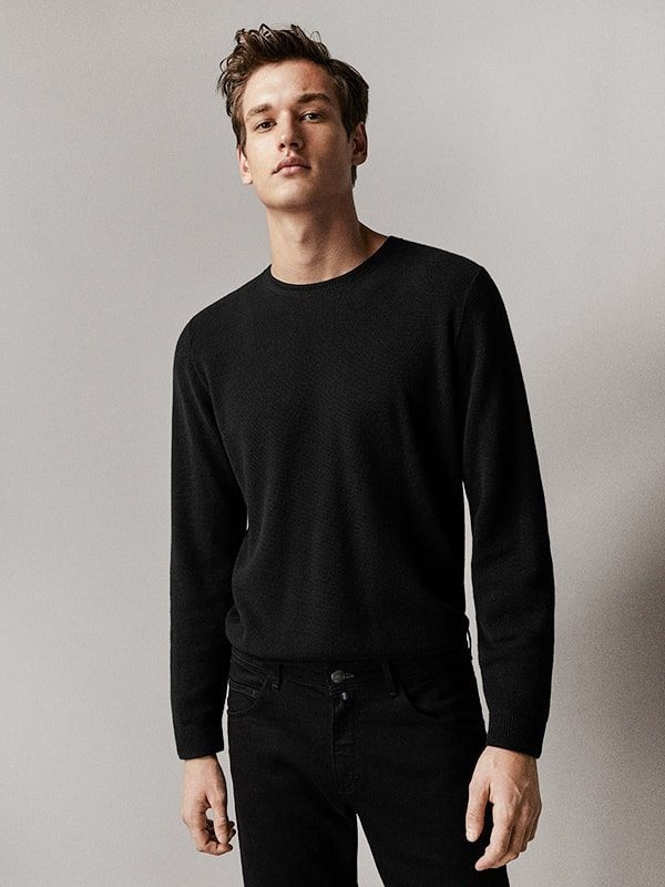 Cotton textured sweater western